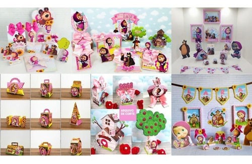 Arquivo De Corte Combo Masha E O Urso 6 Kits