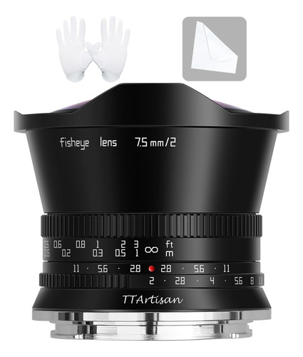 Lente Ttartisan 7,5 Mm F2.0 Fisheye Para Canon Eos Ef-m + Nd Canon Ef-m Black (Usado)