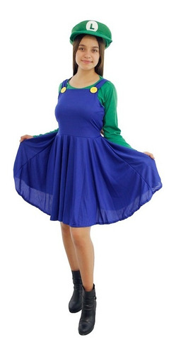 Imagen 7 de 10 de Disfraz Luigi Mario Bros Dama