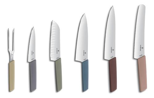 Cepo de facas Swiss Modern Colors c/ 6 peças Preto Victorinox