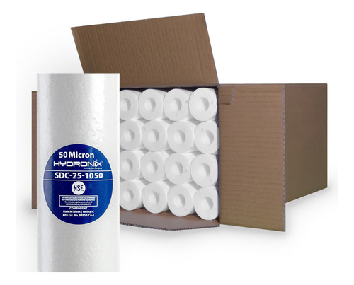 Pack 40 Cartuchos / Filtros Polipropileno 2.5 X 10 50 Micras Color Blanco