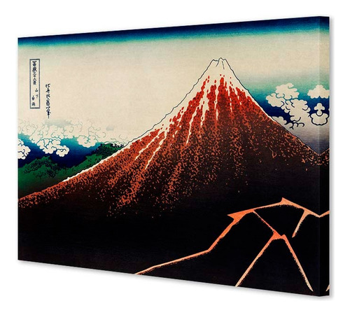 Cuadro Tormenta Debajo De La Cima Hokusai 40x60 M Y C