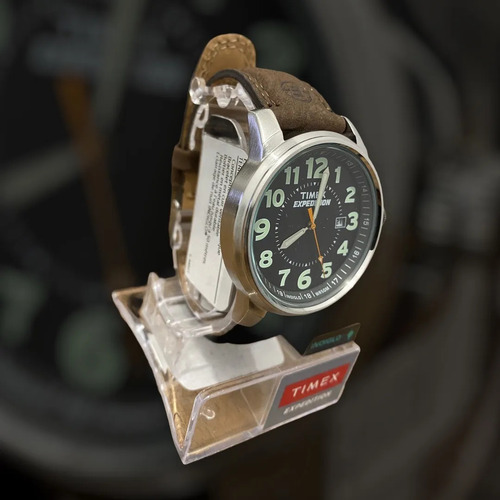 Reloj Hombre Timex Correa De Piel Luz Indiglo T449219j Resistencia Al Agua 50m
