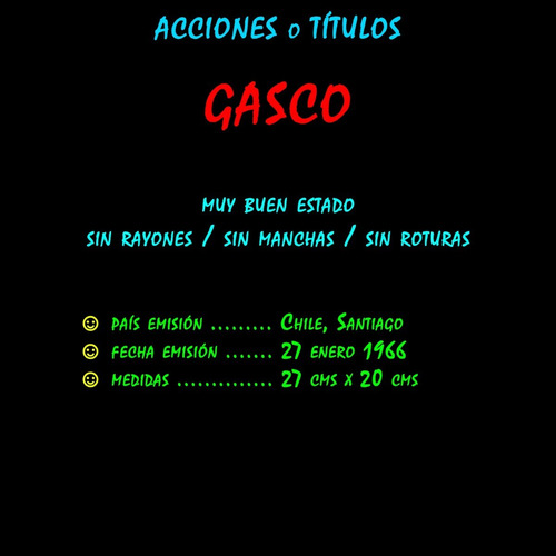 Imagen 2 de 3 de ¬¬ Acción Acciones Títulos / Gasco Zp