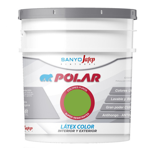 Látex Polar Color Verde Trópico Mate 0,5lt Sanyo Jafep Envío