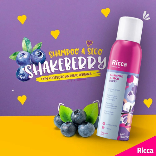 Shampoo A Seco Berries E Condicionador A Seco Ricca 150ml