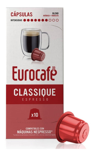 Capsulas Eurocafé Classique - Compatibles Nespresso 10 U