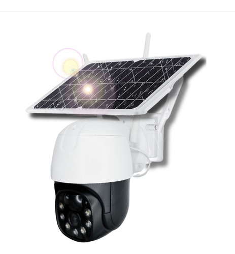 Cámara Ip 4g 2mp 128gb Batería Recargable Panel Solar Tuya Color Blanco