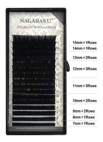 Blister Extensiones Pestañas Mink Mixto 1x1 Nagaraku