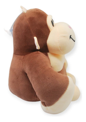 Gorila De Peluche Sonriente Suave Animales Juguete 24cm Color Marrón