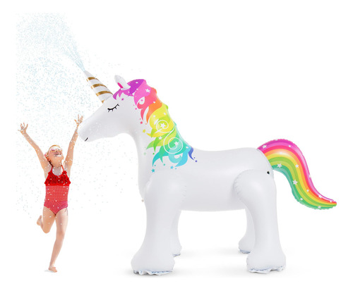 Jasonwell Unicornio Con Aspersor De Agua Unicornio Inflable