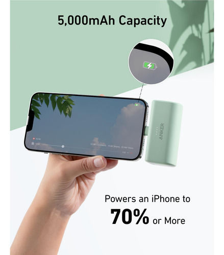 Banco De Energía Anker Nano De 5000 Mah Y 12 W Con Conector