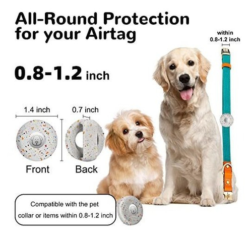 Imagen 2 de 7 de Soporte Airtag Para Collar De Perro, Caisatetq Silicona Appl