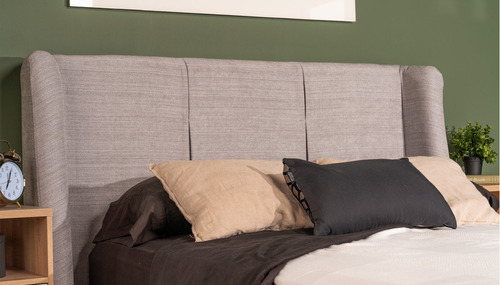 Cama Queen Size Realy Gris Claro Këssa Muebles
