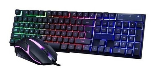 Kit Teclado Y Mouse Gamer Luminoso Luces Led Usb Pc Laptop