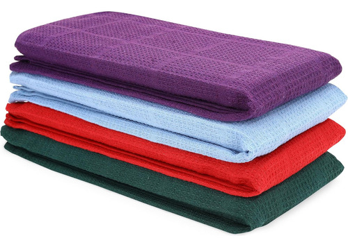 Juego De 4 Toallas Multicolor De Cocina Absorbentes De Algod