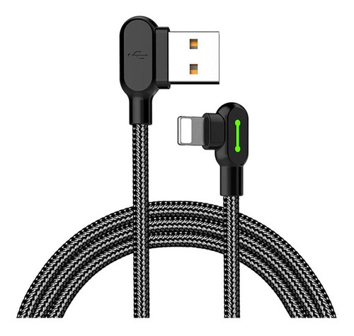 Cable Para iPhone USB - Lightning Gamer 90º Largo 1.8m Carga Rapida y Datos QC