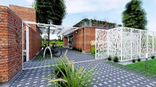 Plano De Casa Moderna Rústica Medidas Diseño Color 82m2