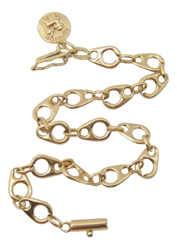 7939 Pulseira Comp. 22 Cm Pulseira Maciça Reforçada Ouro 18