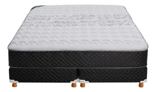 Imagen 1 de 3 de Sommier Cannon Resortes Doral Súper queen de 200cmx160cm negro y blanco con base dividida