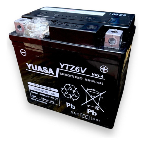 Bateria Yuasa Moto Ytz6v = Ytx5l Bs Gel Agm Titan 