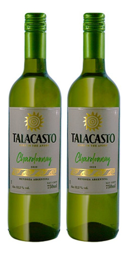 Kit 2 Vinhos Talacasto Chardonnay Branco Argentina 750ml