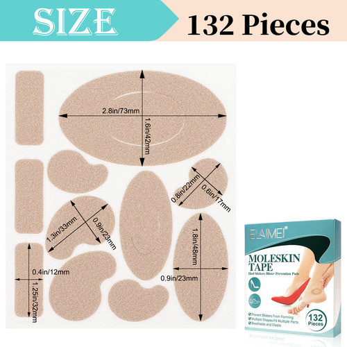 Cinta Adhesiva Moleskin Para Prevención De Ampollas (12 Hoja