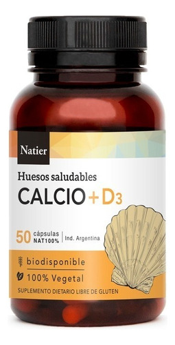 Calcio + Vitamina D3 Huesos Saludables/dientes Natier 50 Cap