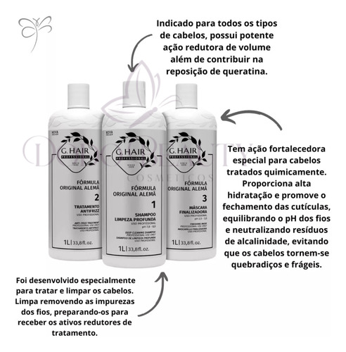 Progressiva Ghair Formula Alemã 3 Passos 3x1l Profissional
