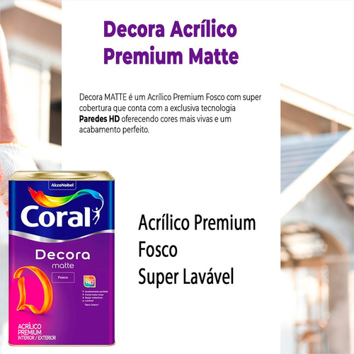 Tinta Coral Decora Matte Fosco Cores Mais Vivas