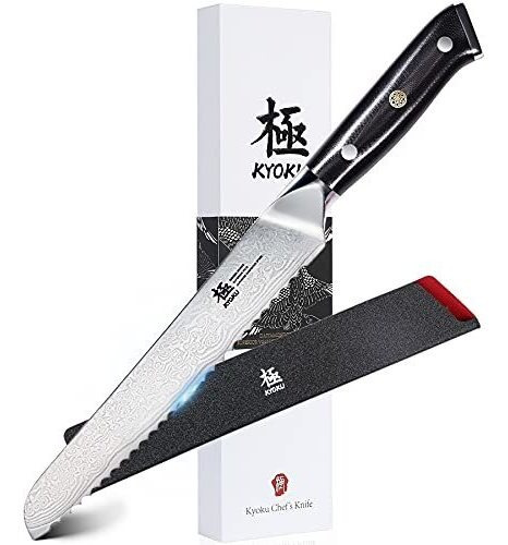 Cuchillo Para Pan Dentado 20.3cm Acero Japón Funda Y Estuche