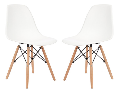 Cadeira de jantar Empório Tiffany Eames DSW Madera estrutura de cor branco 2 unidades
