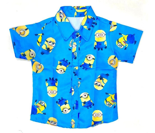 Camisa Infantil Minions Menino Social Aniversario Festa