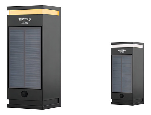 Aplique De Pared Solar Ip65, Diseño Contemporáneo Negro 1ud