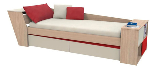 Cama Fiplasto + Escritorio + Comoda + Respaldo 1 Plaza