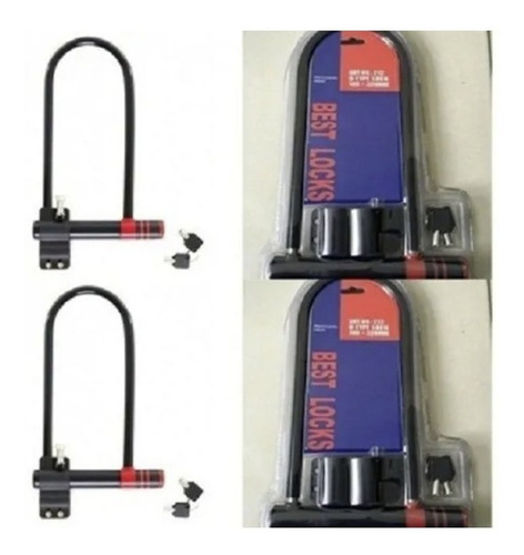 Candado Para Bicicletas Y Moto U Lock Best Locks Color Negro