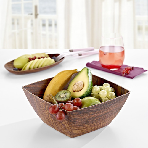 Bowl Cuadrado Ensaladera Panera Recipiente Evelin 34 Cm