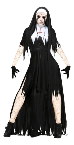 A Disfraces Halloween Mujer Disfraz Monja Zombi Cosplay