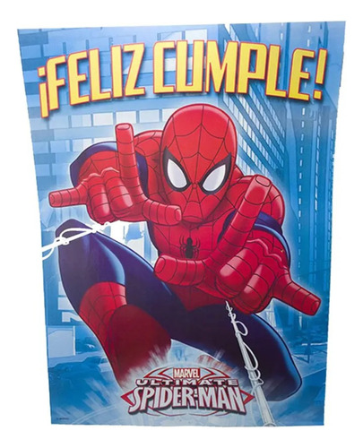 Afiche Spiderman Cumpleaños Cartel Deco Disney Original