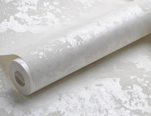 Imagen 2 de 3 de Papel Tapiz Zs01014 Textura Blanco Brillante 3d