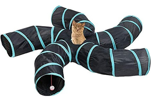 Ihoo Cat Tunnels Crinkle Play Toys Tubo Plegable Con Bola La