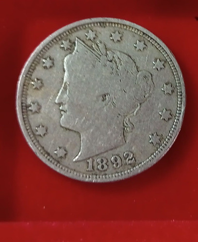 Moneda 5 Centavos Estados Unidos 1892- Liberty Nick-fine