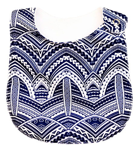 Kit 4 Baberos Para Bebé Tribal Azul De Algodón Impermeable Talla Unitalla