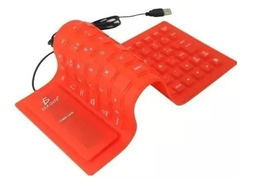 Mini Teclado Alambrico Flexible Pc Contra Agua Español Idioma Español Color Del Teclado Rojo