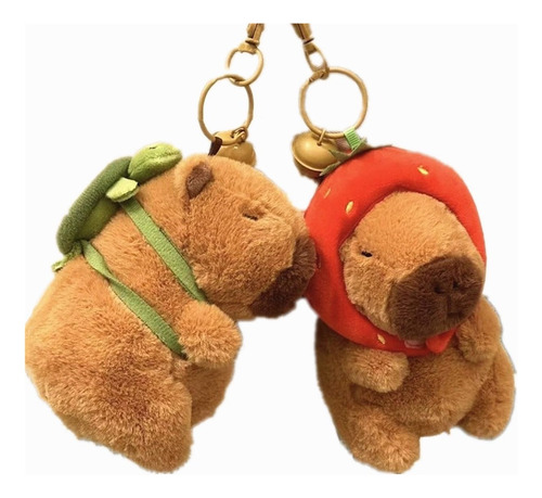 2pcs Llavero Juguete De Peluche De Capibara, Juguete Regalos