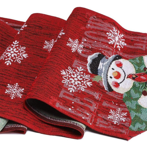 . Camino De Mesa Con Adornos Navideños Mantel Muñeco De