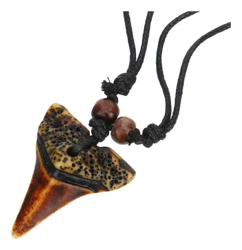 Collar Ajustable Estilo Tribal Marrón Para Hombre O Niños - Con Cordón Negro, Ideal Para Surfistas Y Looks Casuales
