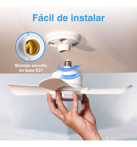 Foco con Ventilador 30w Foco Ventilador Techo 42cm Led con Control Remoto Temporizador 3 Temperaturas de Color Brillo Ajustable E27 Lamparas para Sala Fanlamp