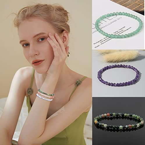 Firazio 20 Pulseras De Cuentas De Piedras Preciosas De 0157
