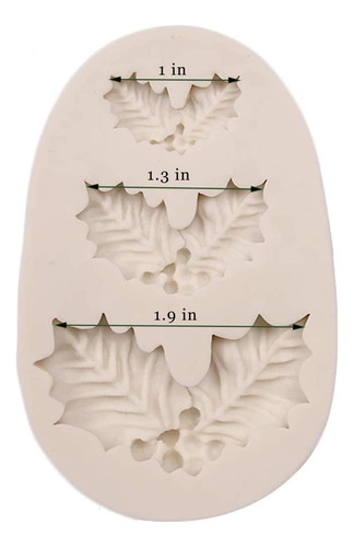 2 Pcs Hojas De Acebo De Navidad Molde De Silicona Molde De